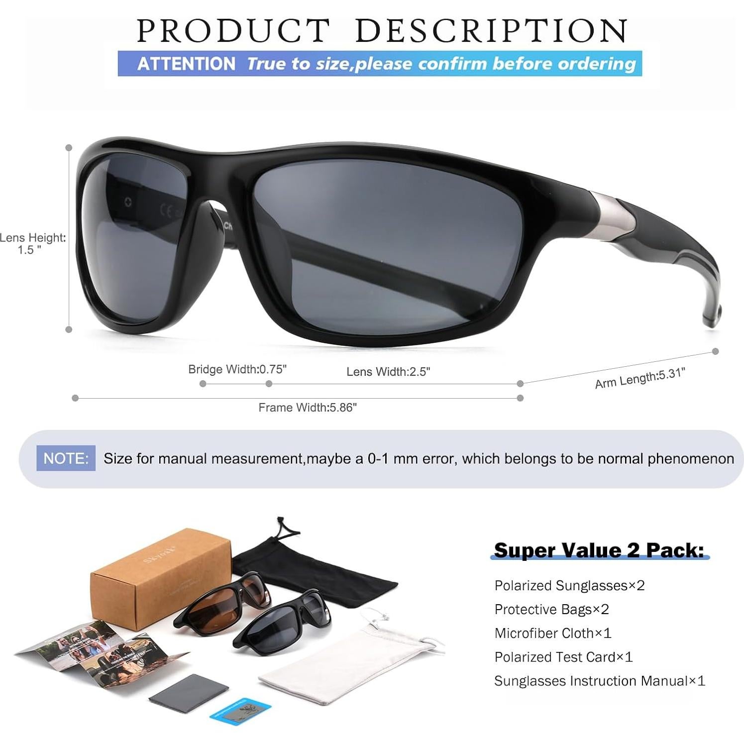 Gafas de sol deportivas Skyoak polarizadas TR90 360° protección