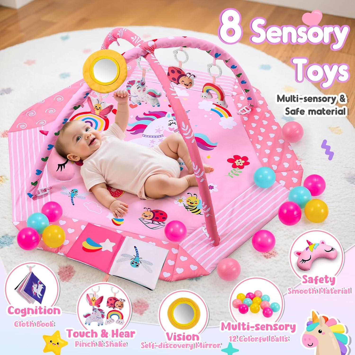 Alfombra de Juego para Bebés Unicornio Windidi 9-en-1 Lavable