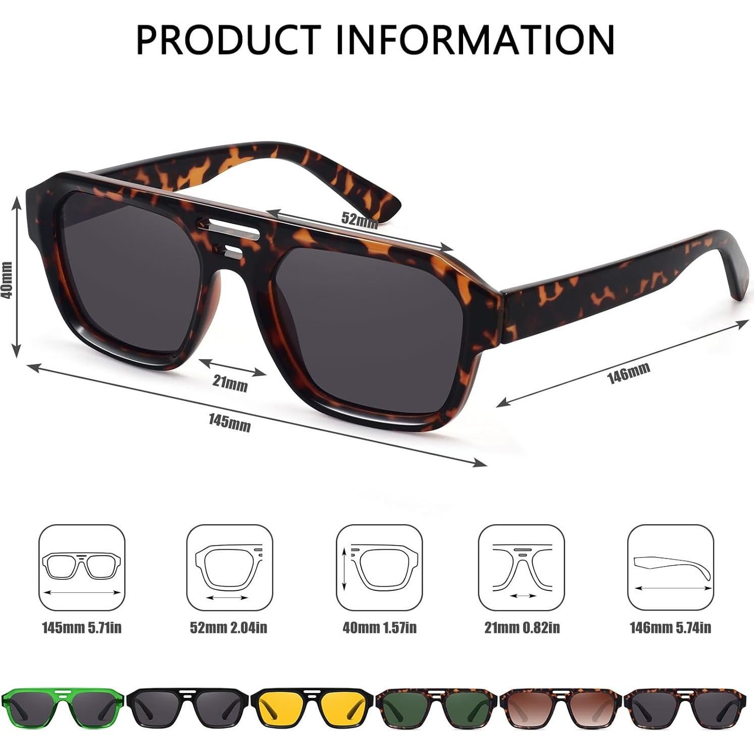Gafas de sol aviador FZN822 unisex retro con lentes UV400