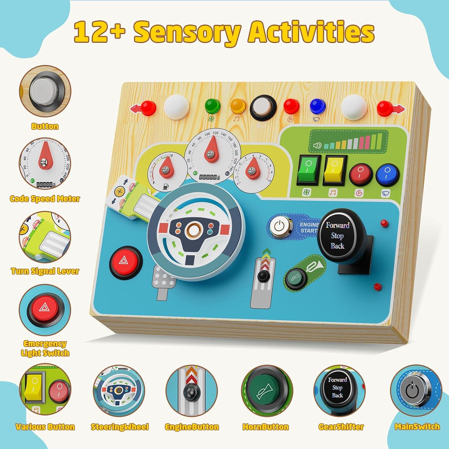 Tablero Ocupado Montessori HangRui con Luz LED para Niños 1-3 Años