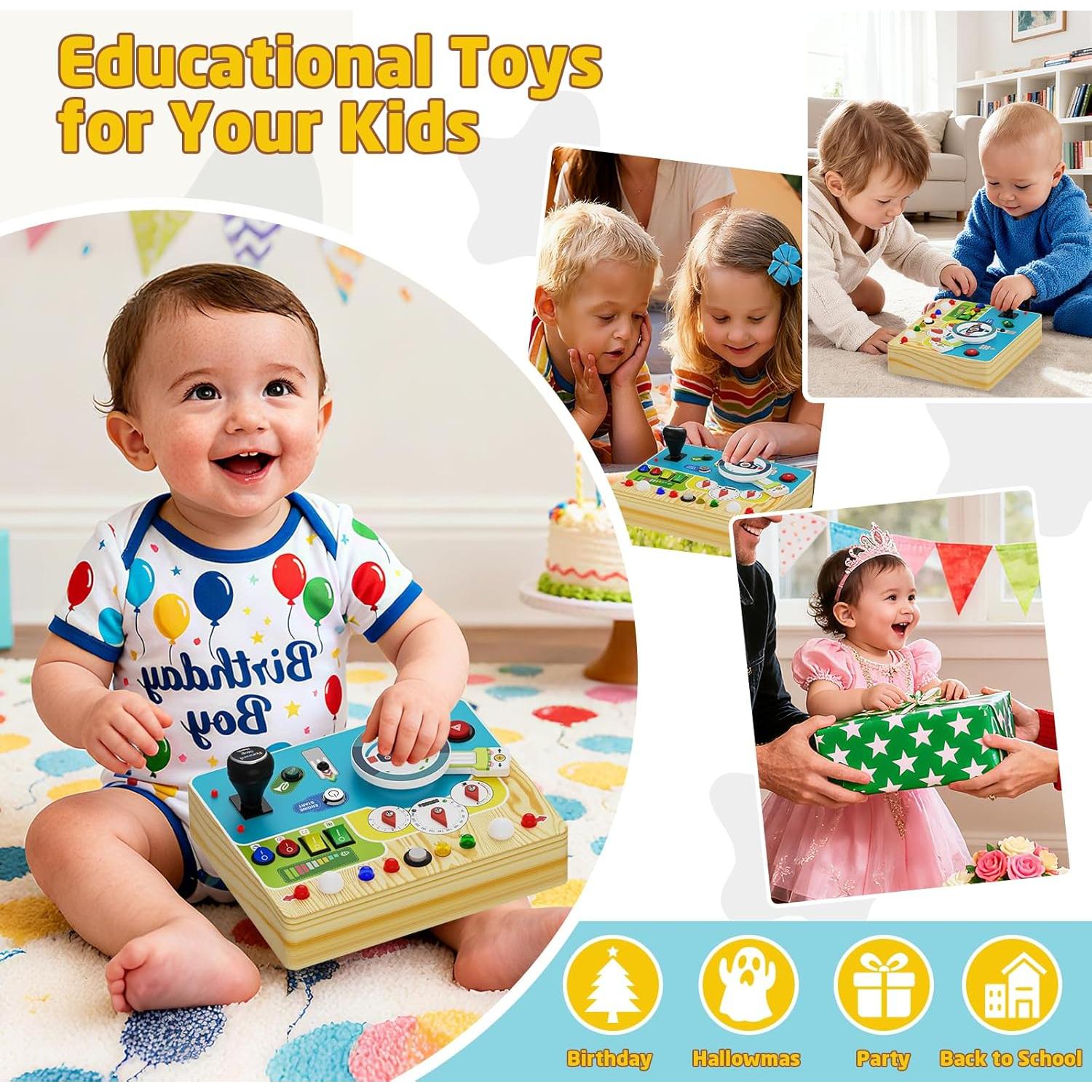 Tablero Ocupado Montessori HangRui con Luz LED para Niños 1-3 Años