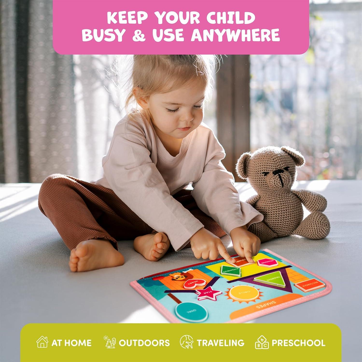 Clever Fox Busy Board Montessori Rosa - 20+ Actividades para Niños 2-4 Años