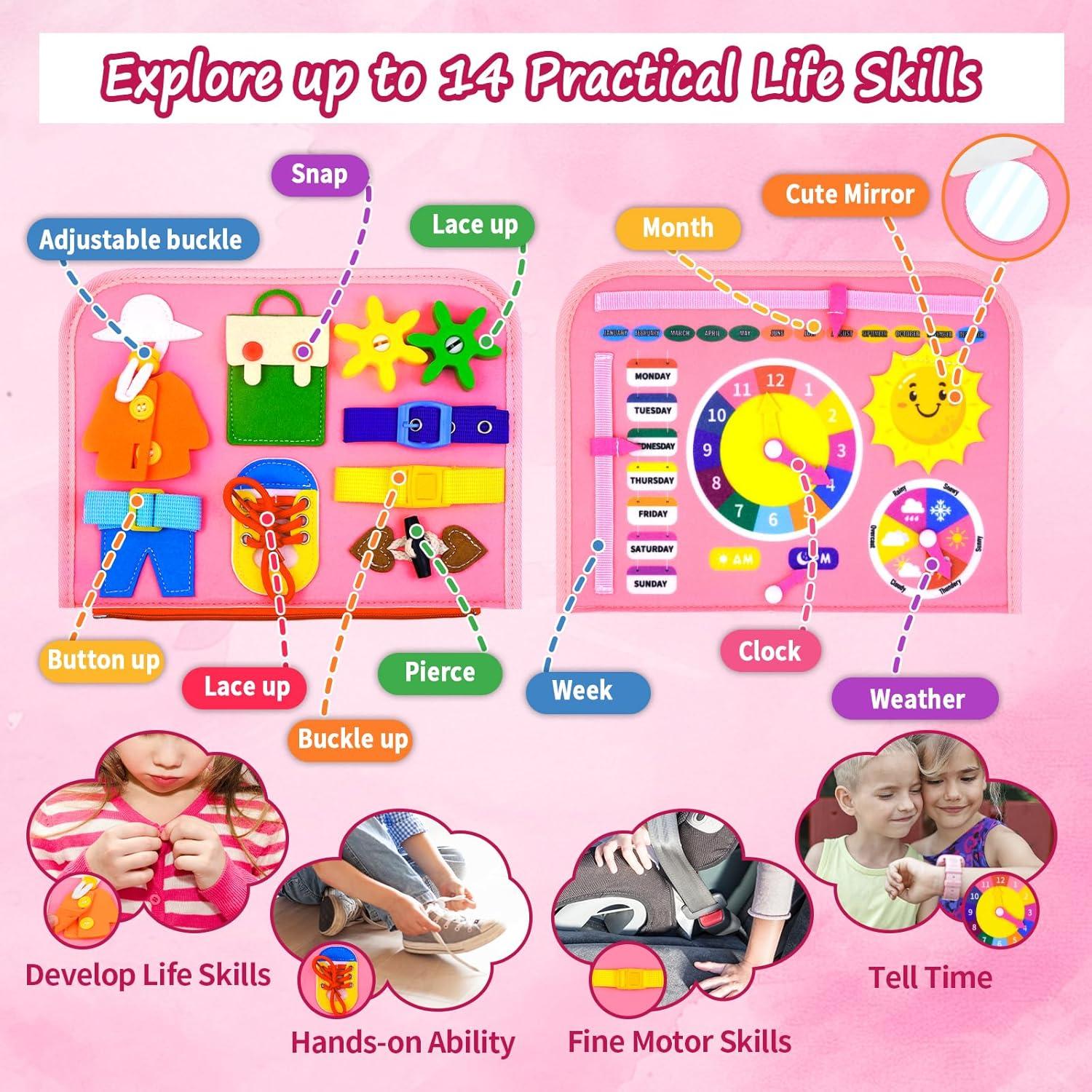 Tablero Ocupado Montessori Letoya Rosa Princesa 28x20 cm