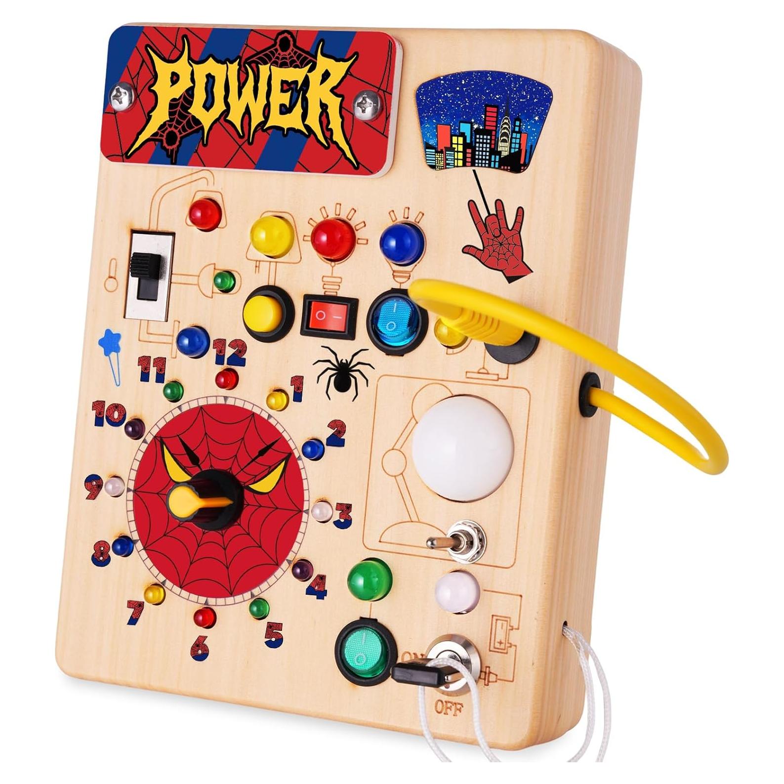 Tablero Ocupado Montessori Araña con 22 Luces LED - Juguete Educativo