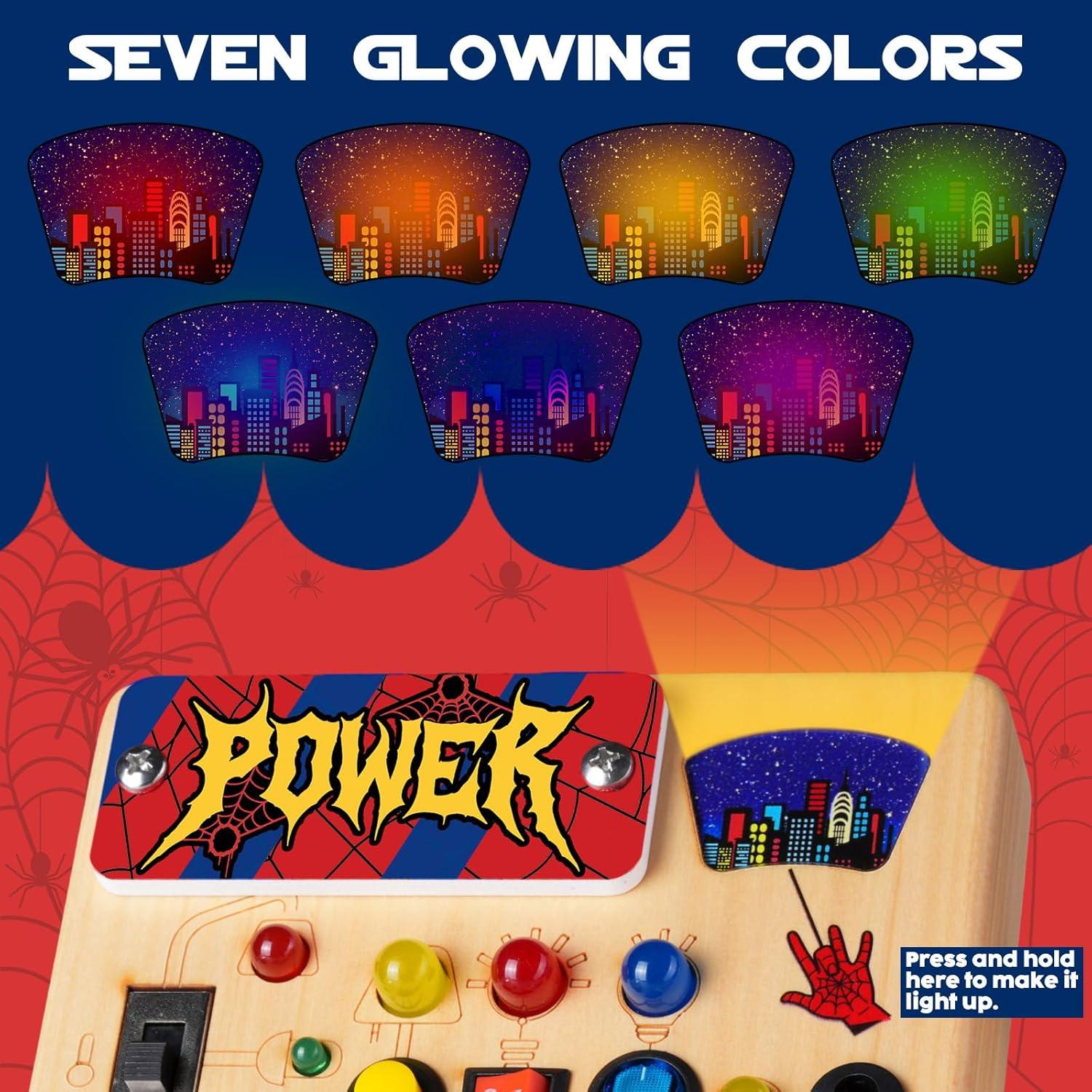 Tablero Ocupado Montessori Araña con 22 Luces LED - Juguete Educativo