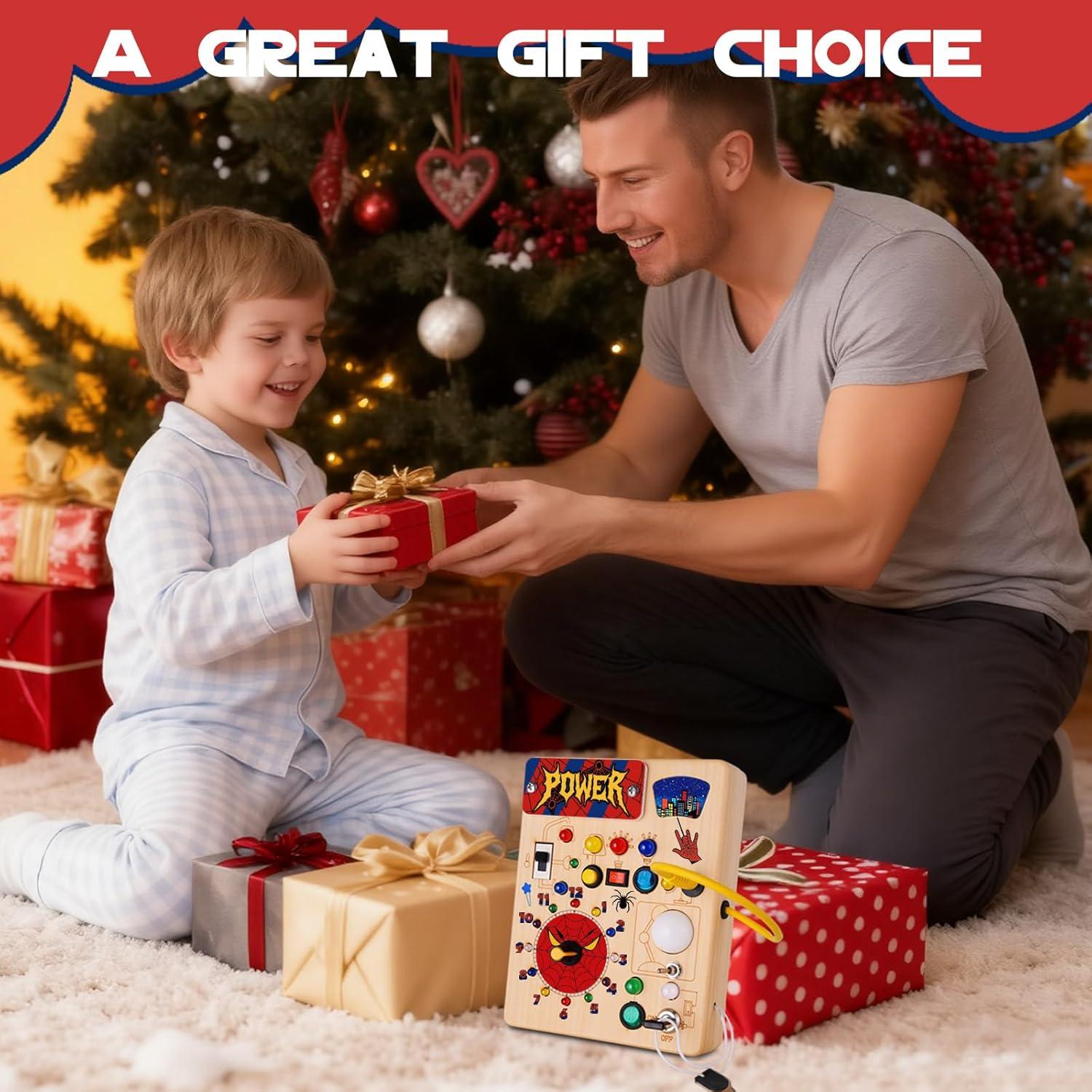 Tablero Ocupado Montessori Araña con 22 Luces LED - Juguete Educativo