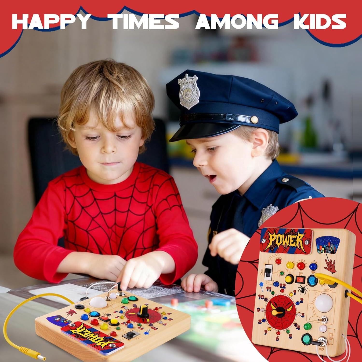 Tablero Ocupado Montessori Araña con 22 Luces LED - Juguete Educativo