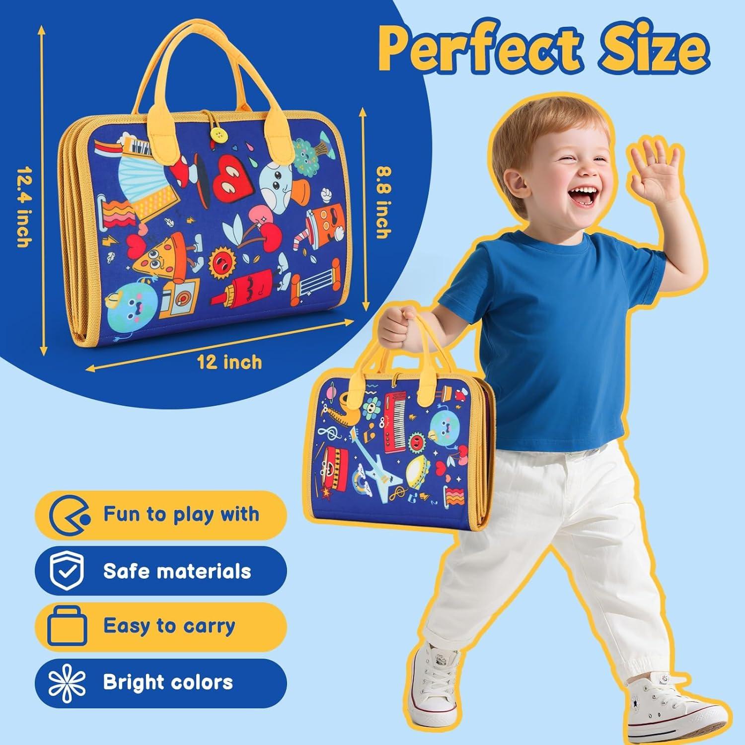 Libro Ocupado Montessori R RUCKERO 12-en-1 para Niños 2-4 Años