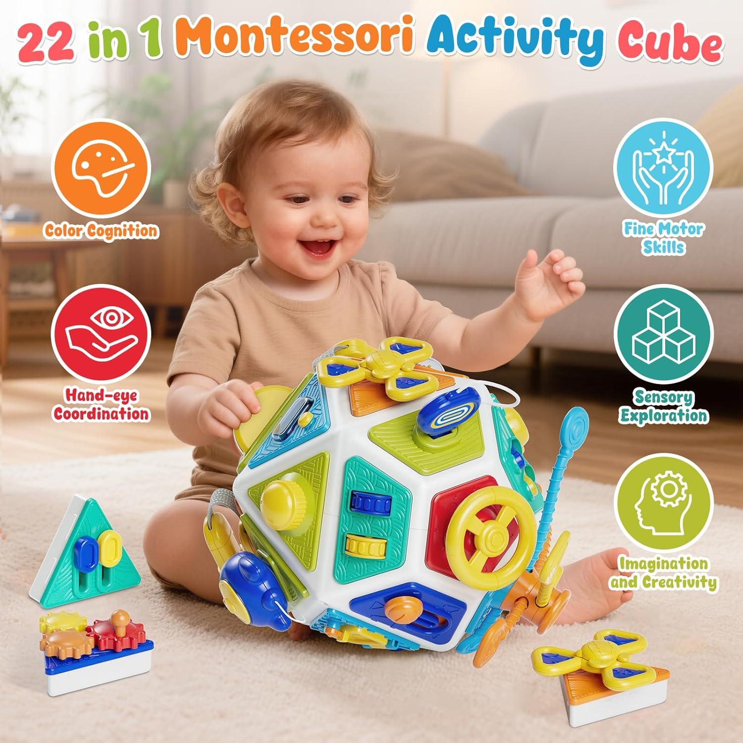 Cubo de Actividad 22-en-1 Montessori Gigilli para Bebés