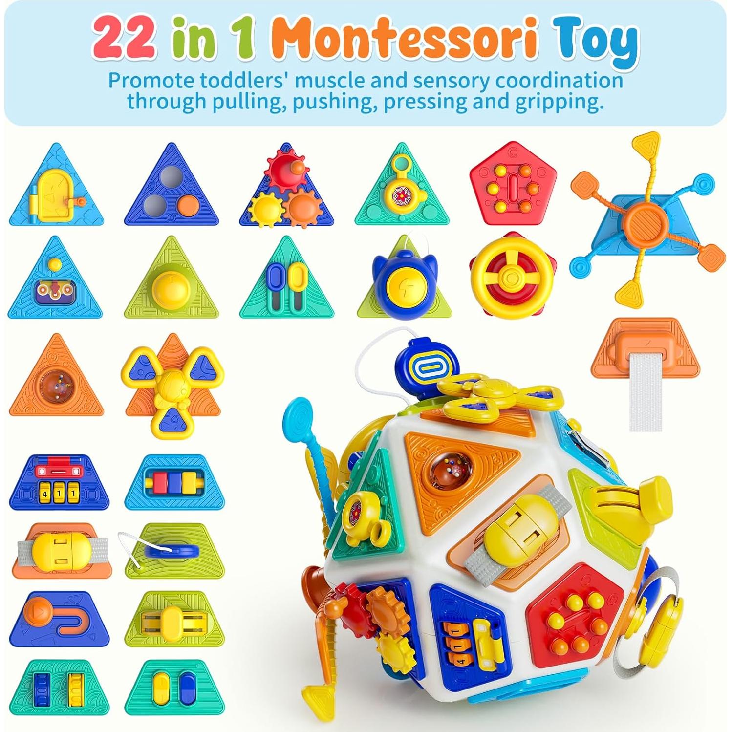 Cubo de Actividad 22-en-1 Montessori Gigilli para Bebés