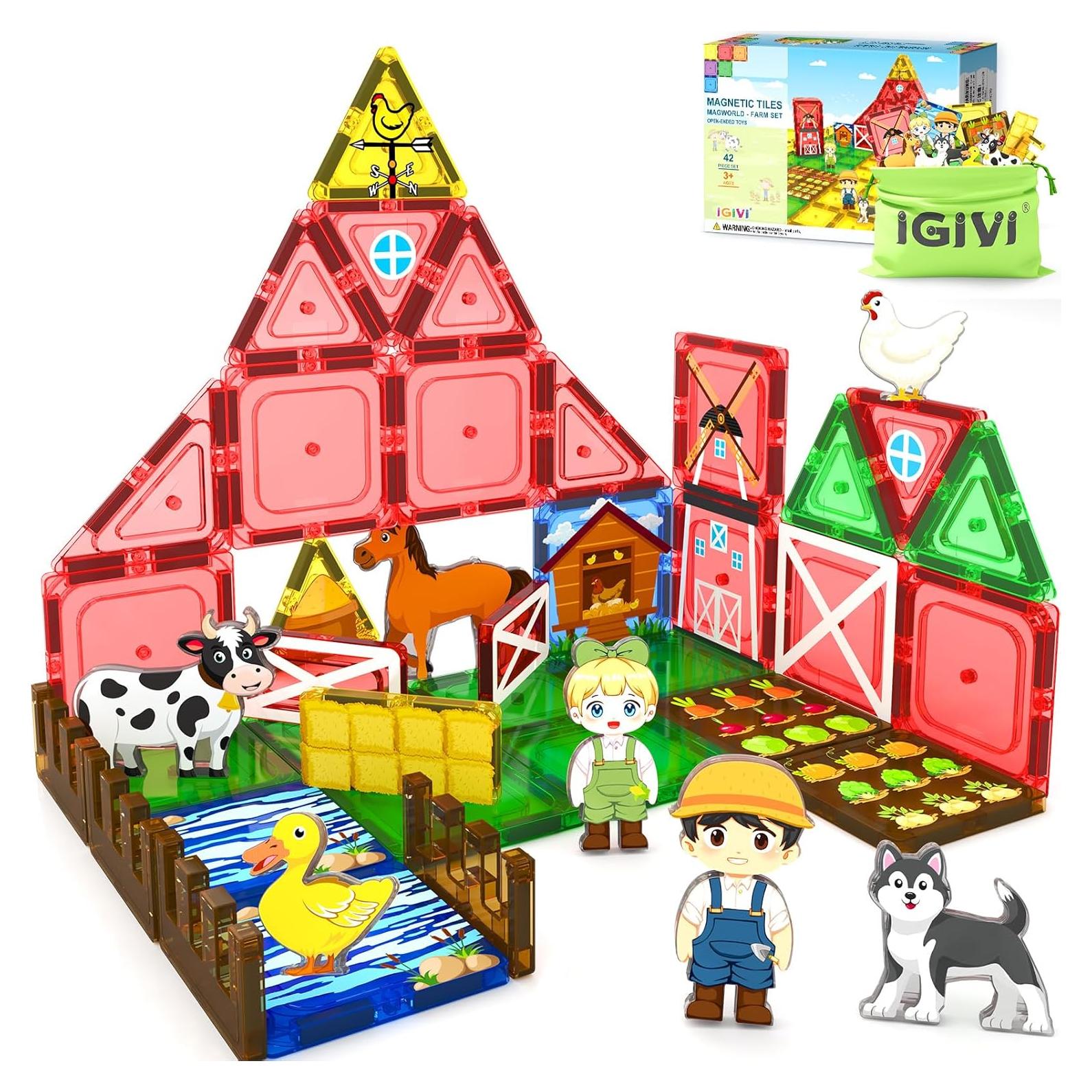 42 Piezas Azulejos Magnéticos de Granja IGIVI Juguetes Educativos