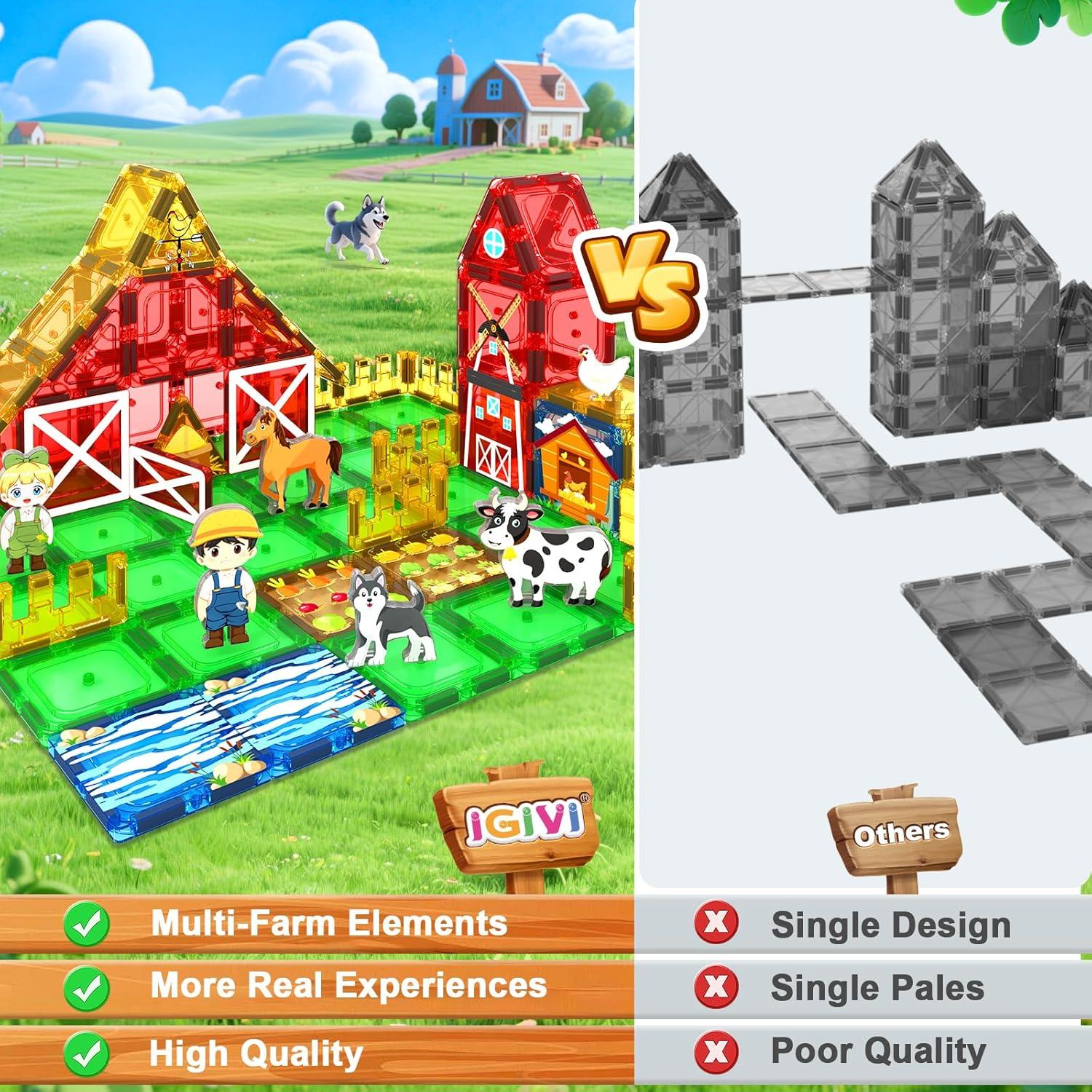 42 Piezas Azulejos Magnéticos de Granja IGIVI Juguetes Educativos