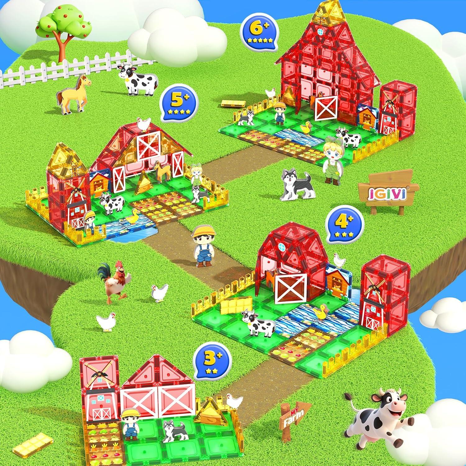 42 Piezas Azulejos Magnéticos de Granja IGIVI Juguetes Educativos