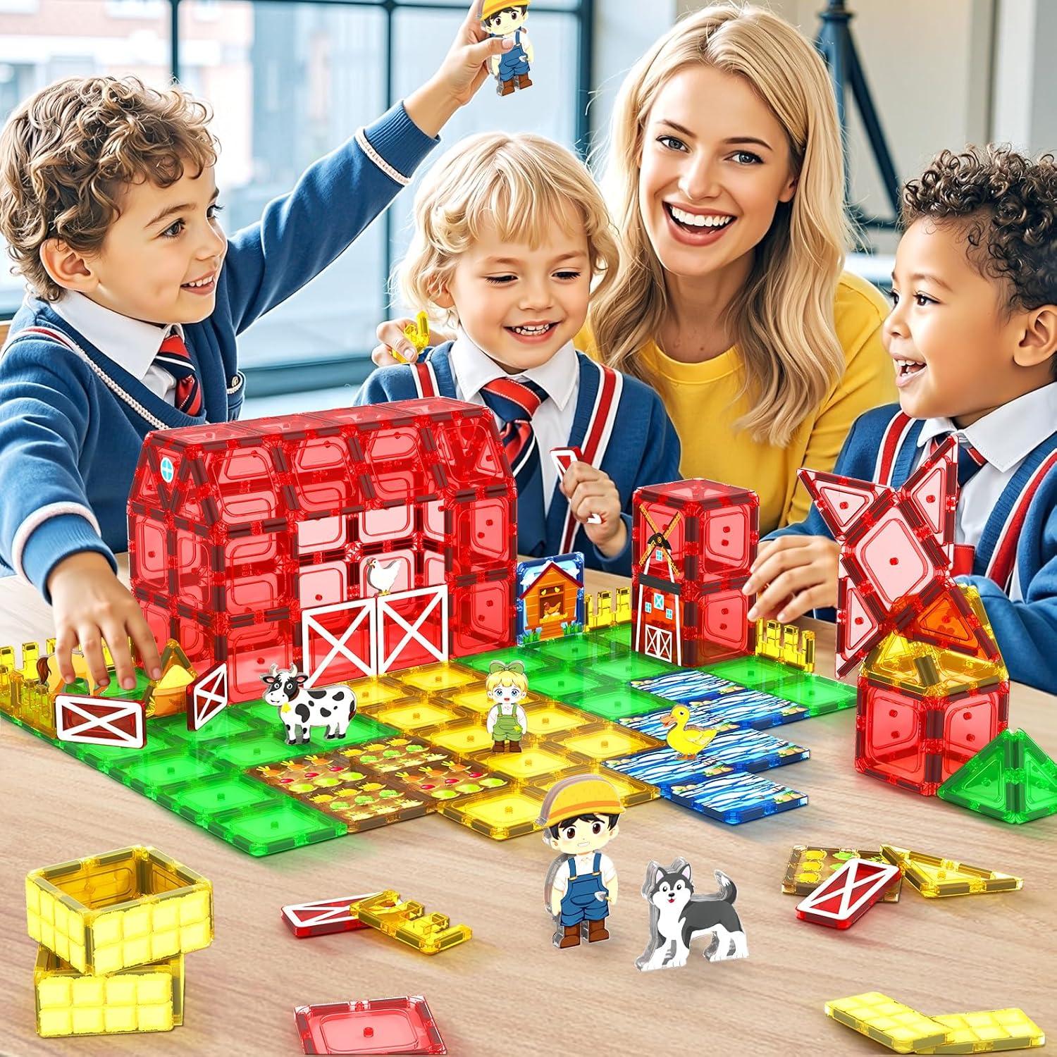 42 Piezas Azulejos Magnéticos de Granja IGIVI Juguetes Educativos