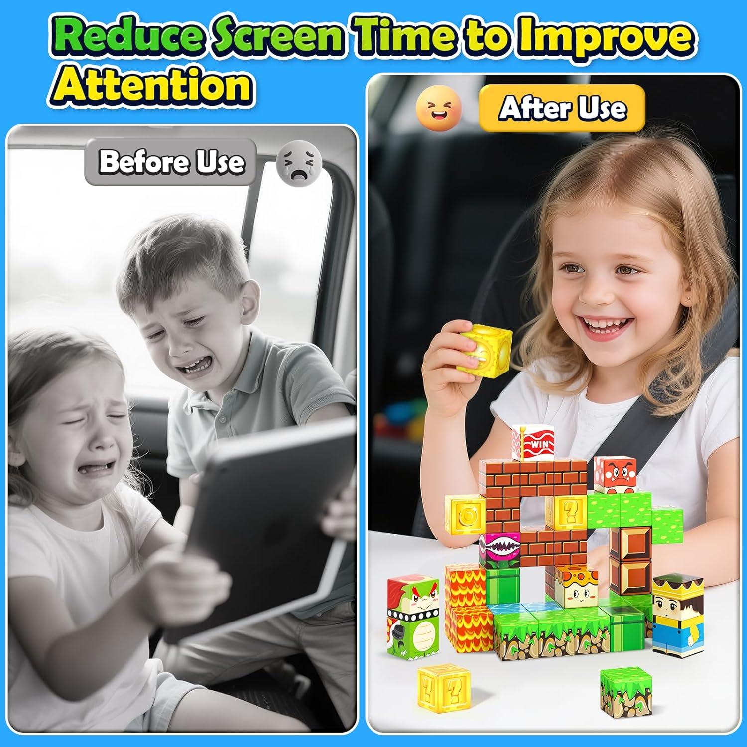 Juguetes Magnéticos Soyee para Viajes - Bloques STEM 300g