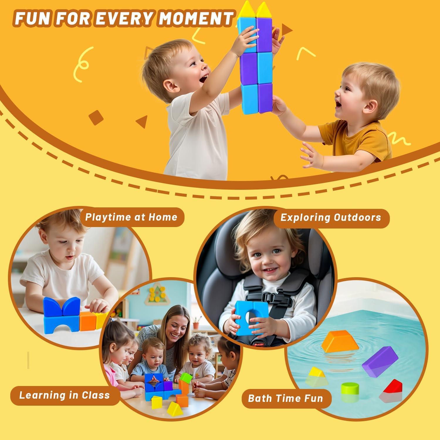 Bloques Magnéticos 15 Piezas Pairez Toys 3D para Niños 1-3 Años