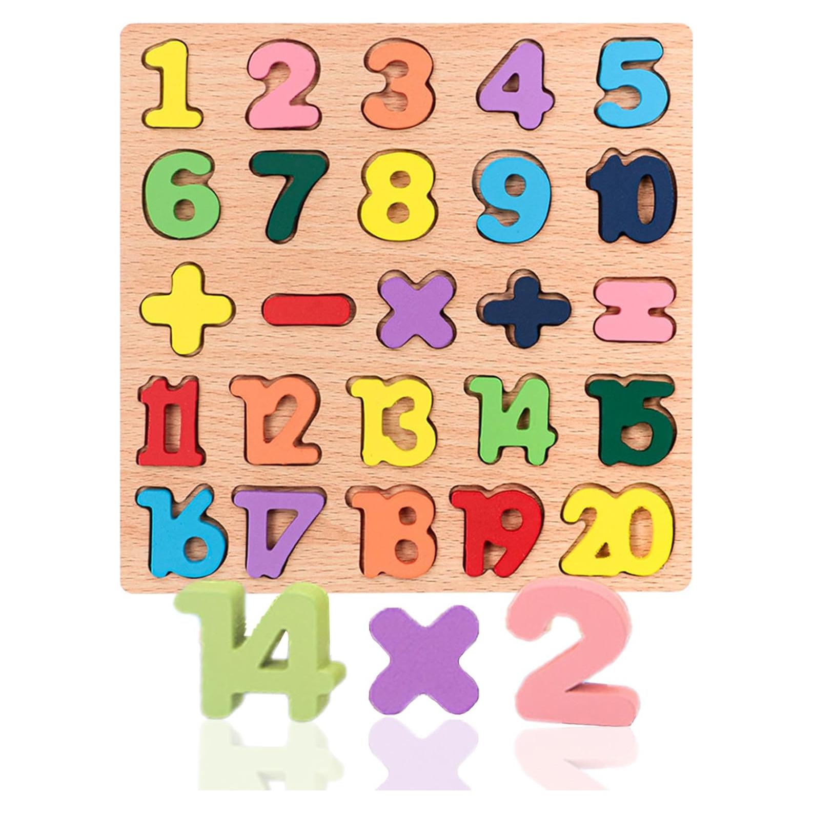 Rompecabezas de Números de Madera Hganxiu 27.94 cm Educativo