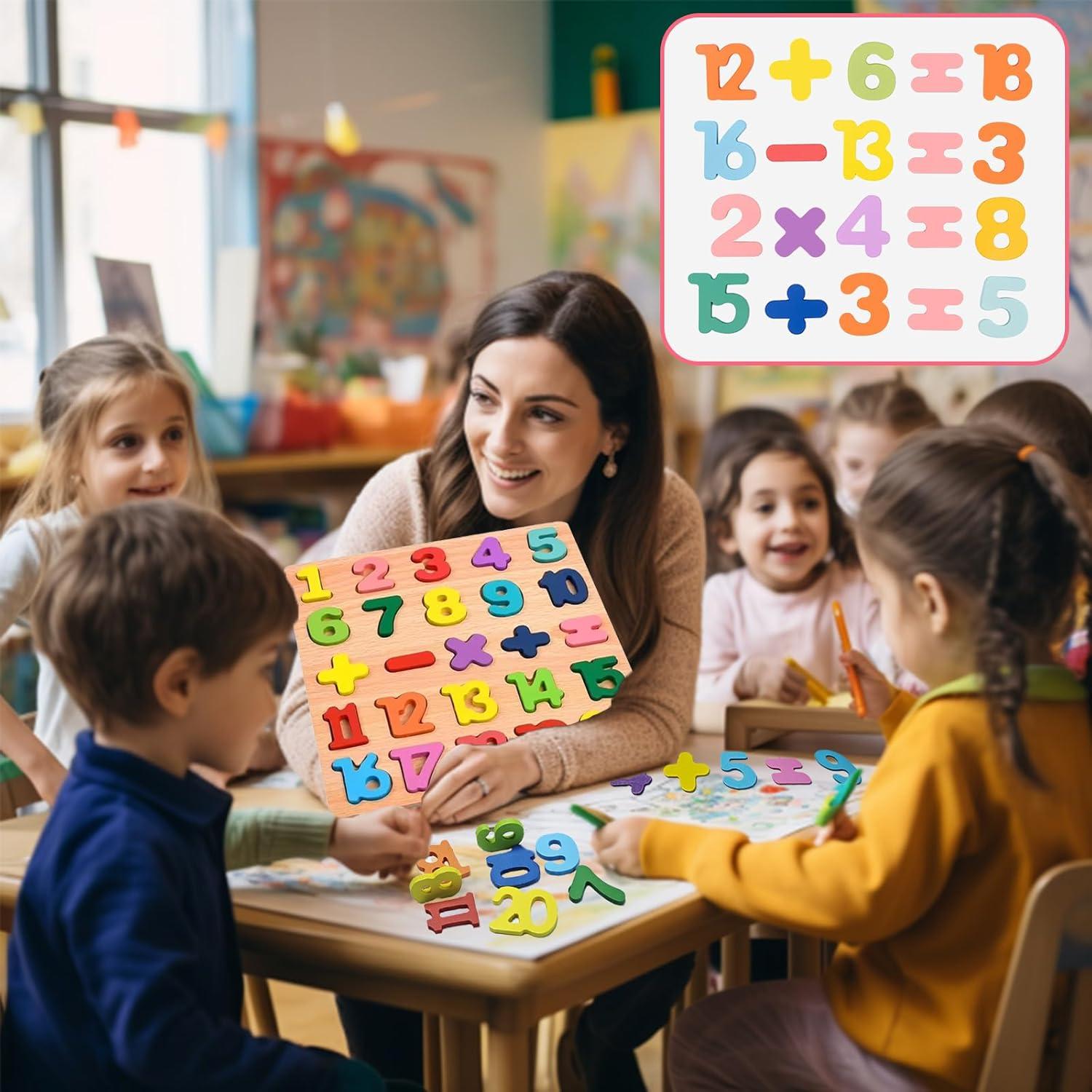 Rompecabezas de Números de Madera Hganxiu 27.94 cm Educativo