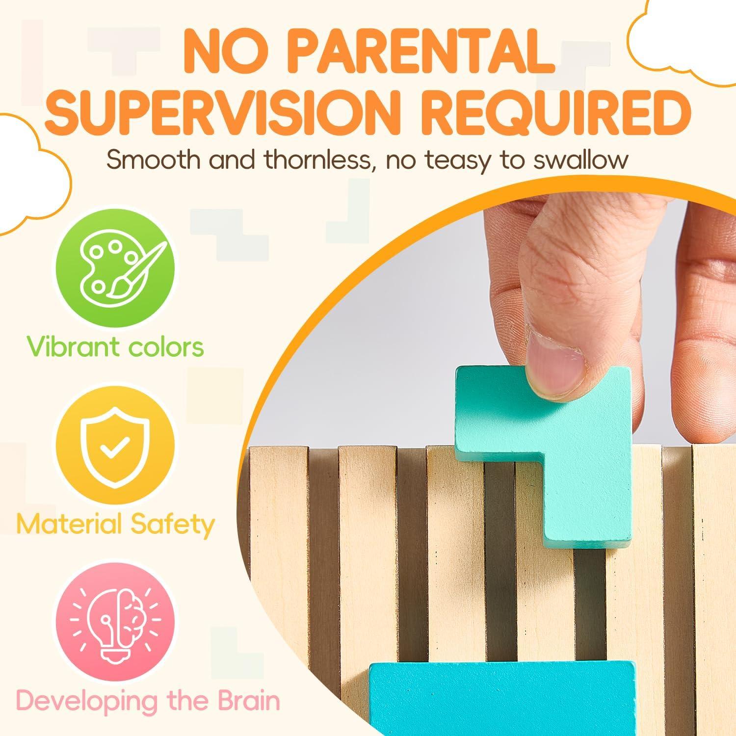 Rompecabezas apilable de madera JMWJ-1 para niños 3-6 años