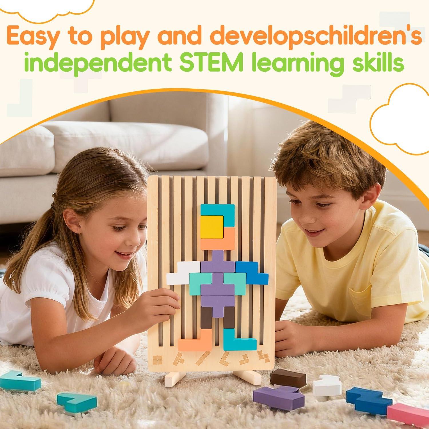 Rompecabezas apilable de madera JMWJ-1 para niños 3-6 años