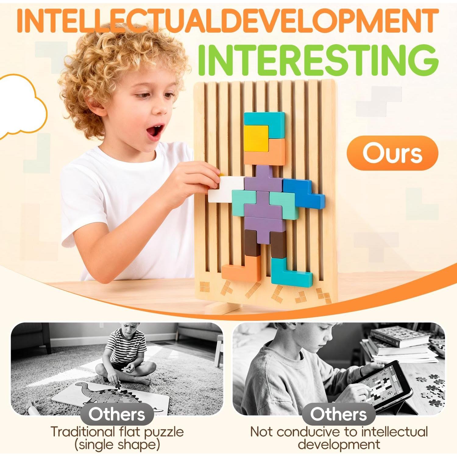 Rompecabezas apilable de madera JMWJ-1 para niños 3-6 años