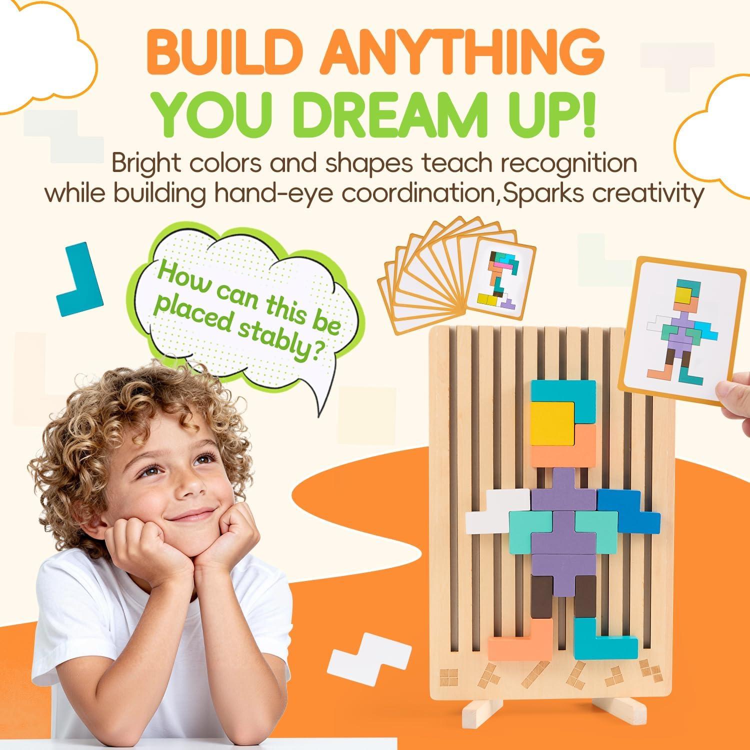 Rompecabezas apilable de madera JMWJ-1 para niños 3-6 años