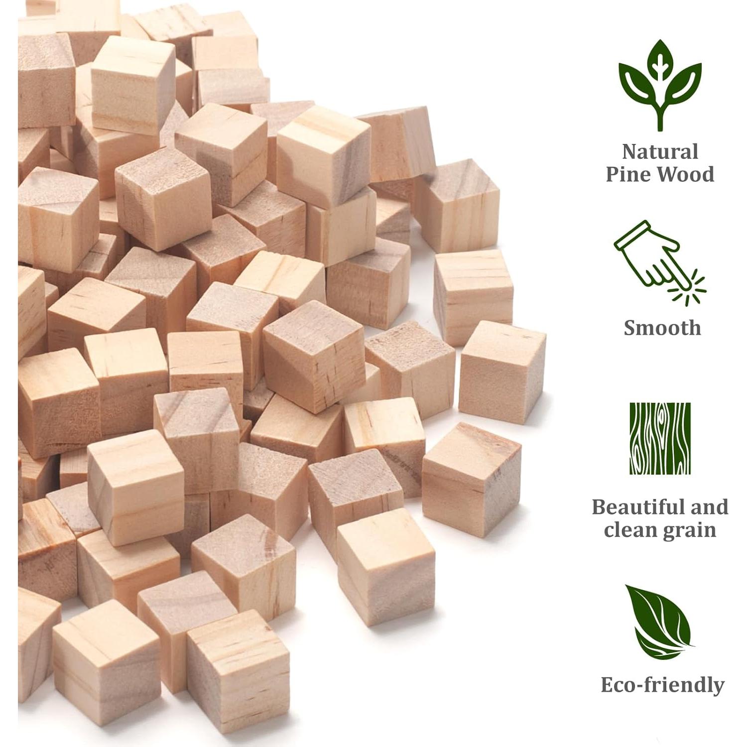 Cubos de Madera Coowayze 1.27 cm 200 PCS para Manualidades