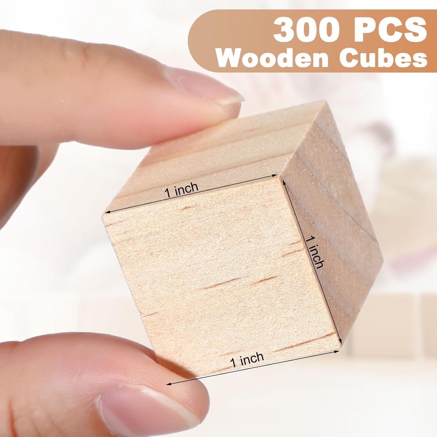 300 Cubos de Madera Barydat 2.54 cm para Manualidades