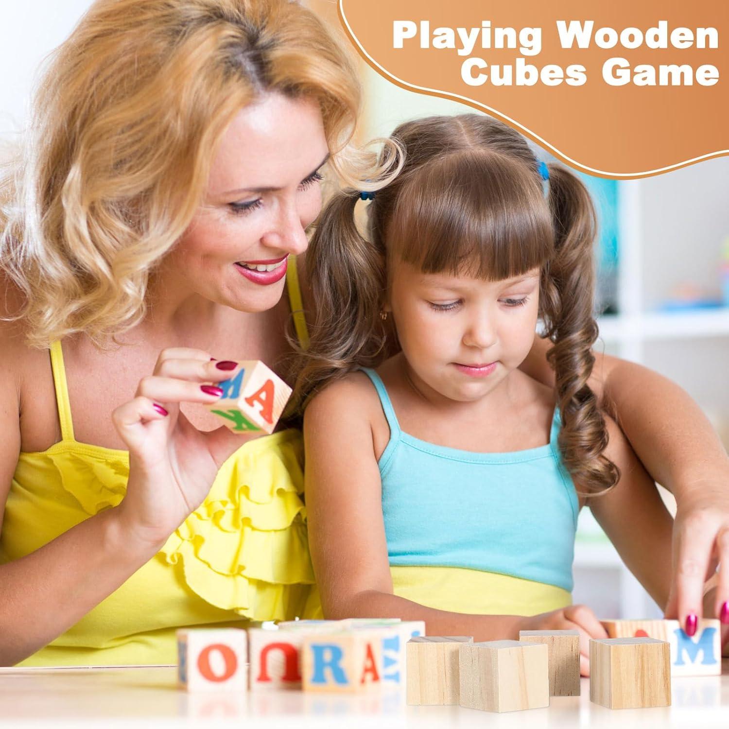 300 Cubos de Madera Barydat 2.54 cm para Manualidades