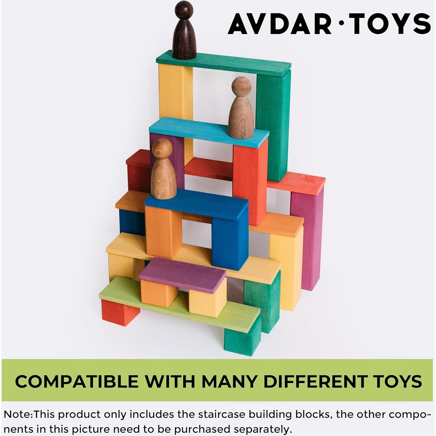 Bloques de Escalera Arcoíris AVDAR - Juguete Montessori 8 Piezas