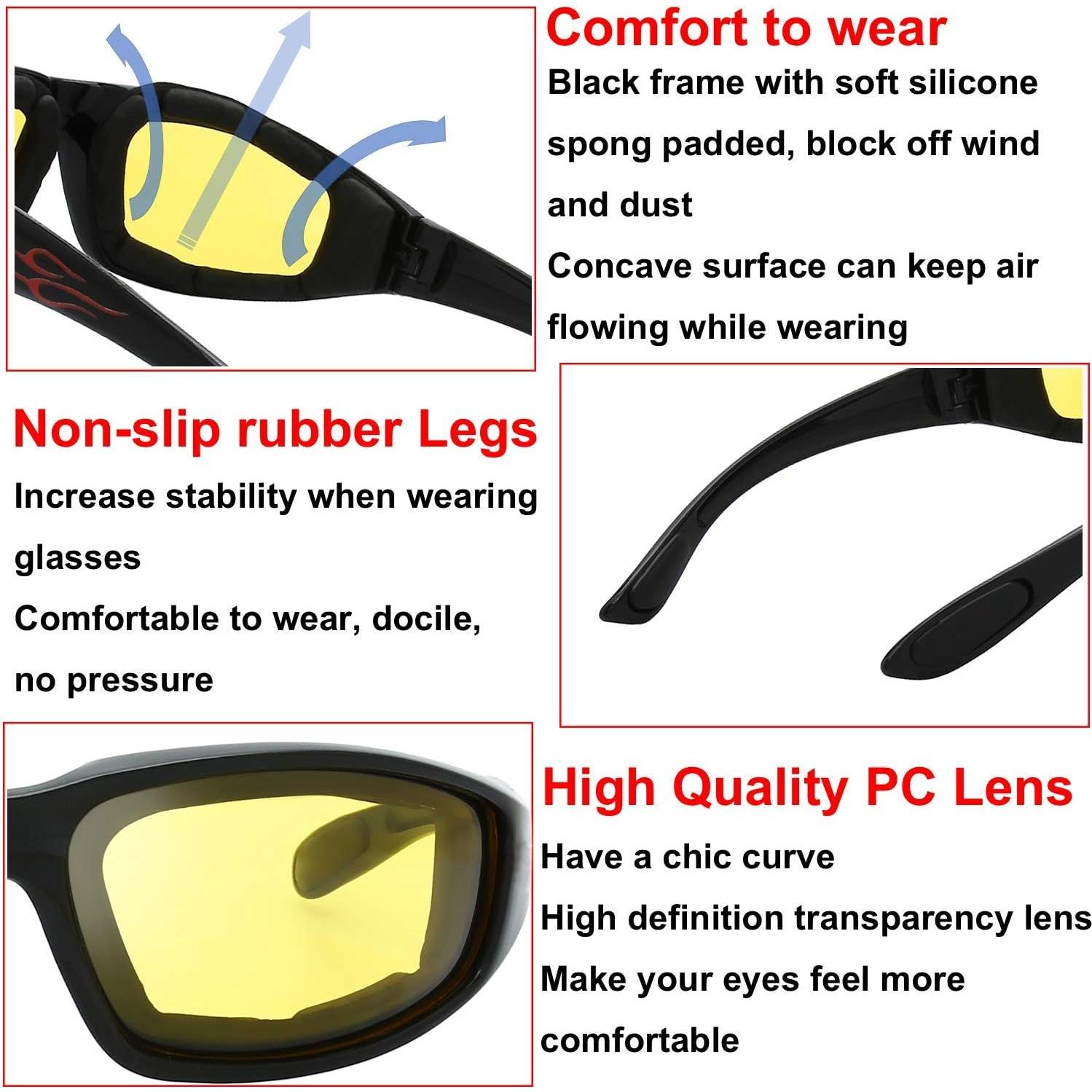 Gafas de Motocicleta The Fresh FR14 UV400 3 Lentes Acolchadas