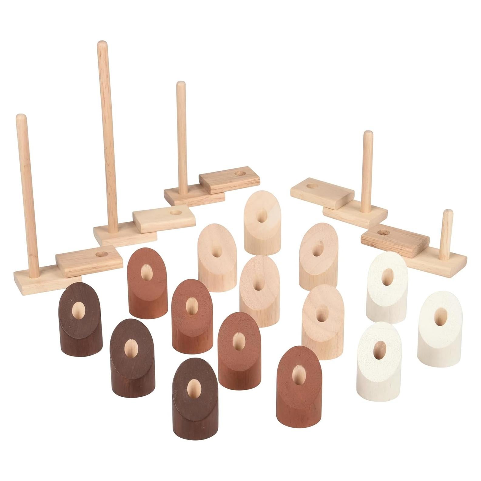 Montessori Natural Geo Stacker - Juguete de Madera Ecológico 20 Piezas