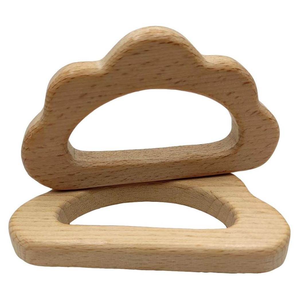 Mordedores de Madera Natural Aomingen 2pcs Nube para Bebés