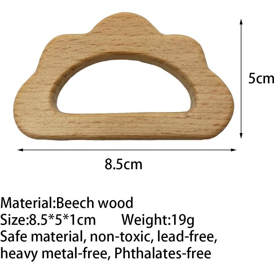 Mordedores de Madera Natural Aomingen 2pcs Nube para Bebés
