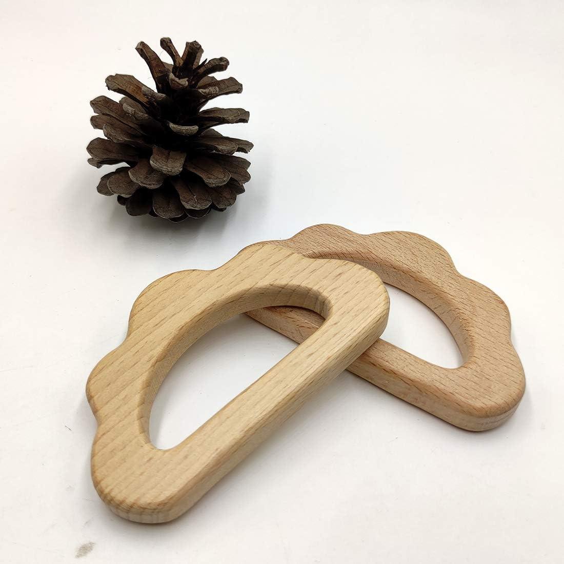 Mordedores de Madera Natural Aomingen 2pcs Nube para Bebés