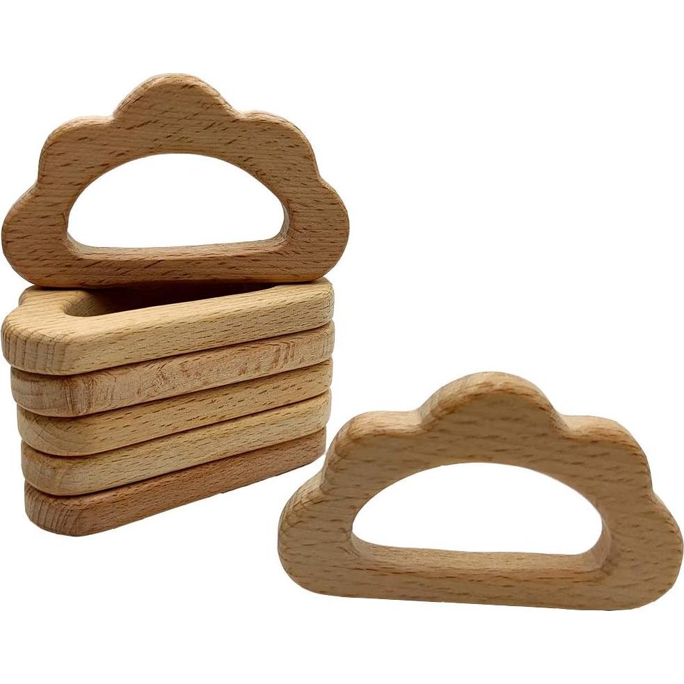 Mordedores de Madera Natural Aomingen 2pcs Nube para Bebés