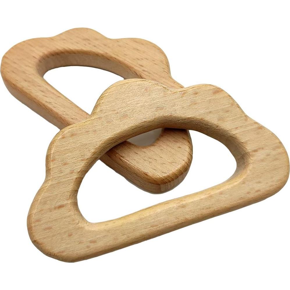 Mordedores de Madera Natural Aomingen 2pcs Nube para Bebés