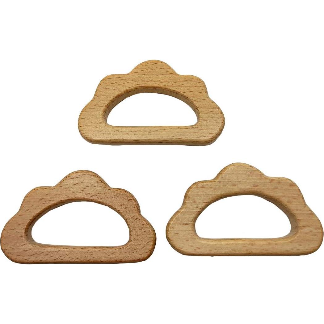 Mordedores de Madera Natural Aomingen 2pcs Nube para Bebés