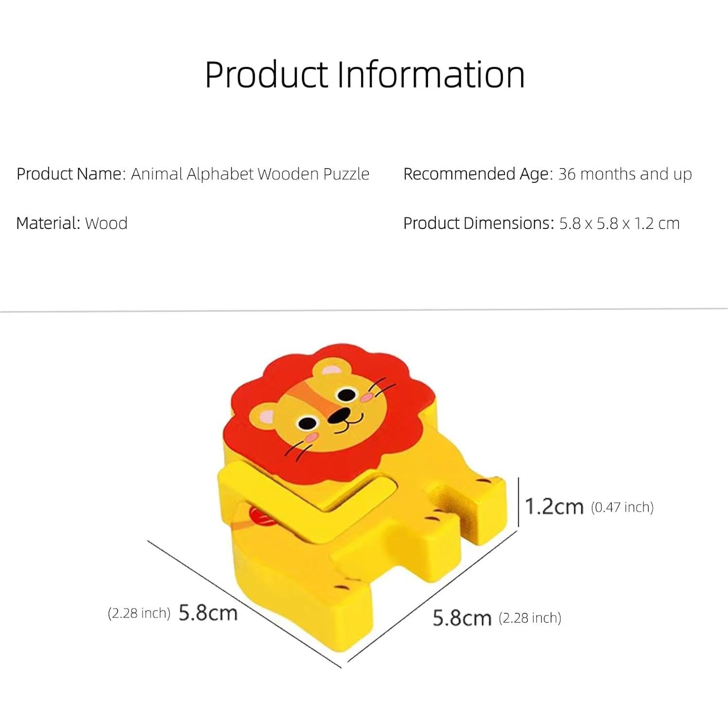 Rompecabezas de Alfabeto de Madera AOROCO 27x21 cm para Niños