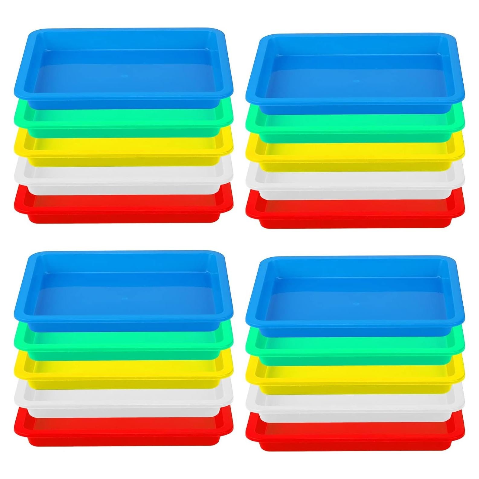 Bandejas de Plástico Apilables Mimorou 20 Pcs 24.5x18.5 cm