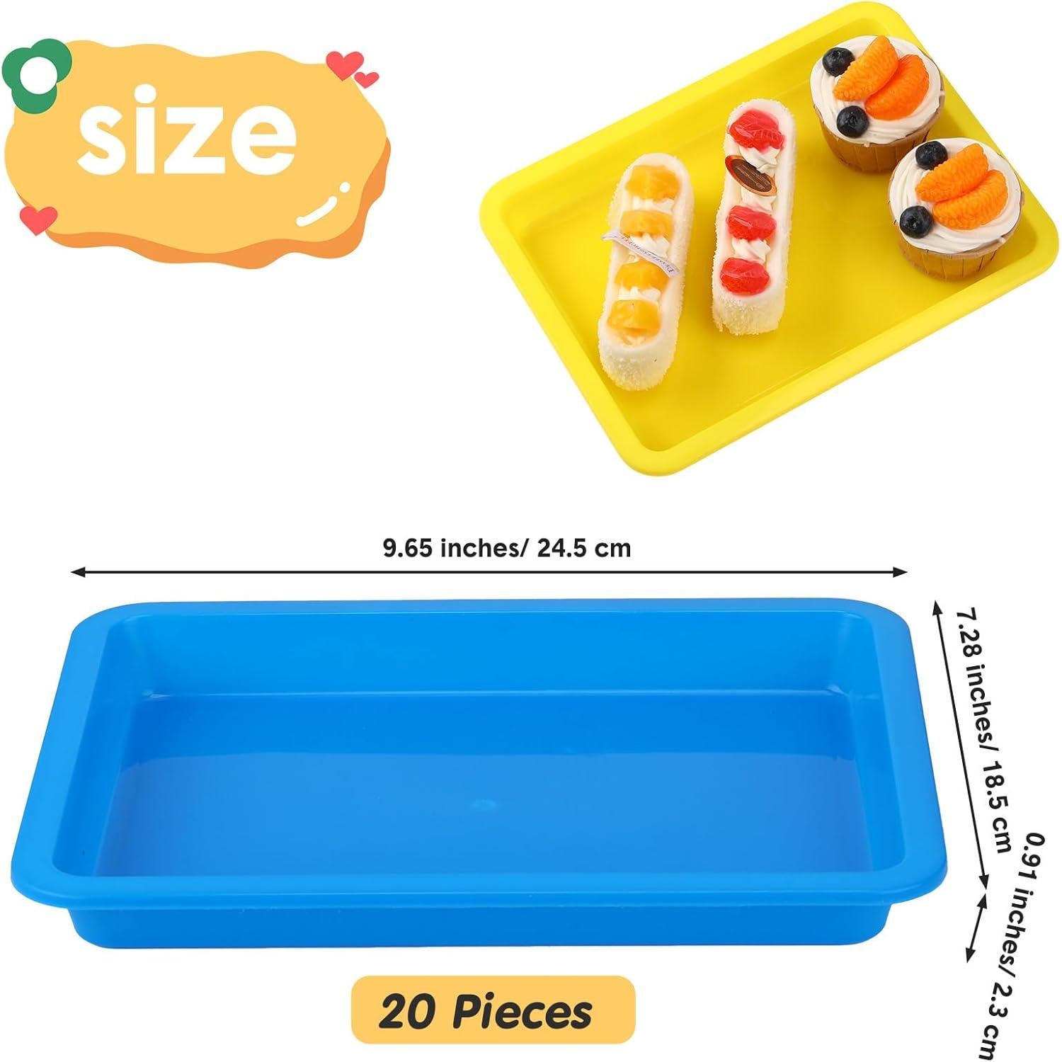 Bandejas de Plástico Apilables Mimorou 20 Pcs 24.5x18.5 cm