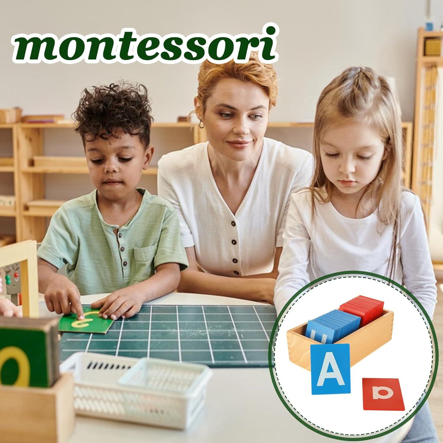 Juego de Letras de Lija Montessori QTLCOHD - 52 Letras Táctiles