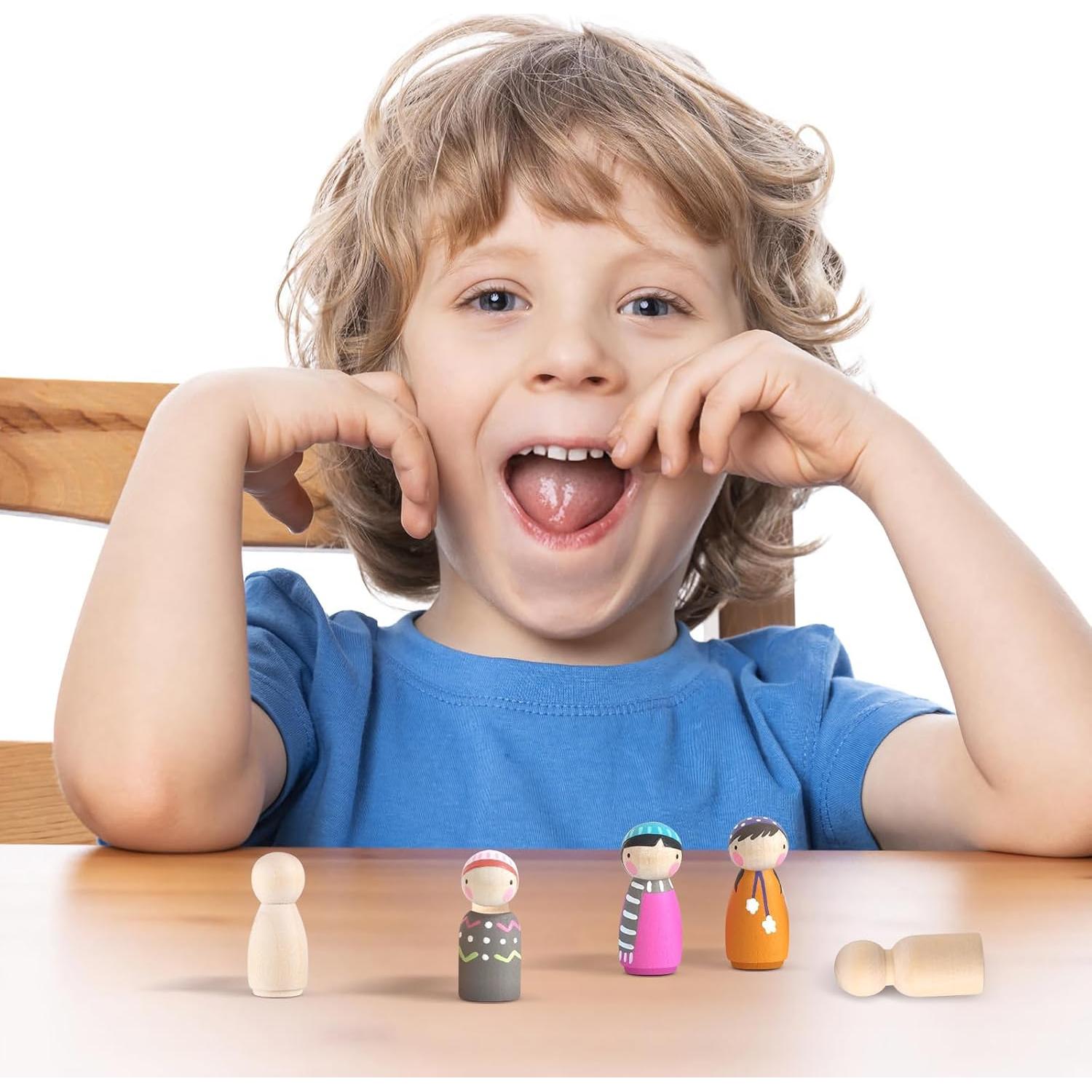 Muñecas de Madera STOBOK 40 PCS para Pintar y Manualidades