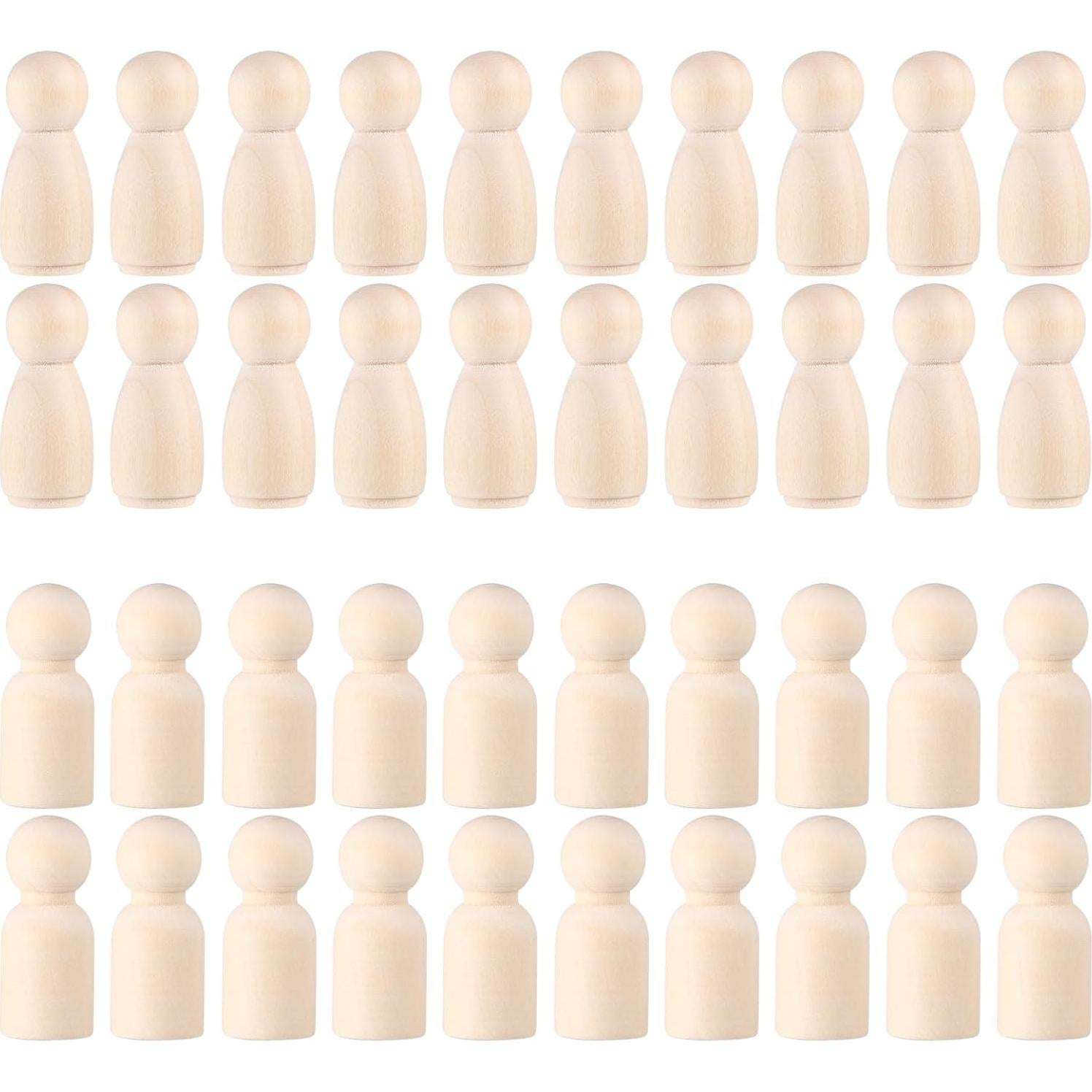 Muñecas de Madera STOBOK 40 PCS para Pintar y Manualidades