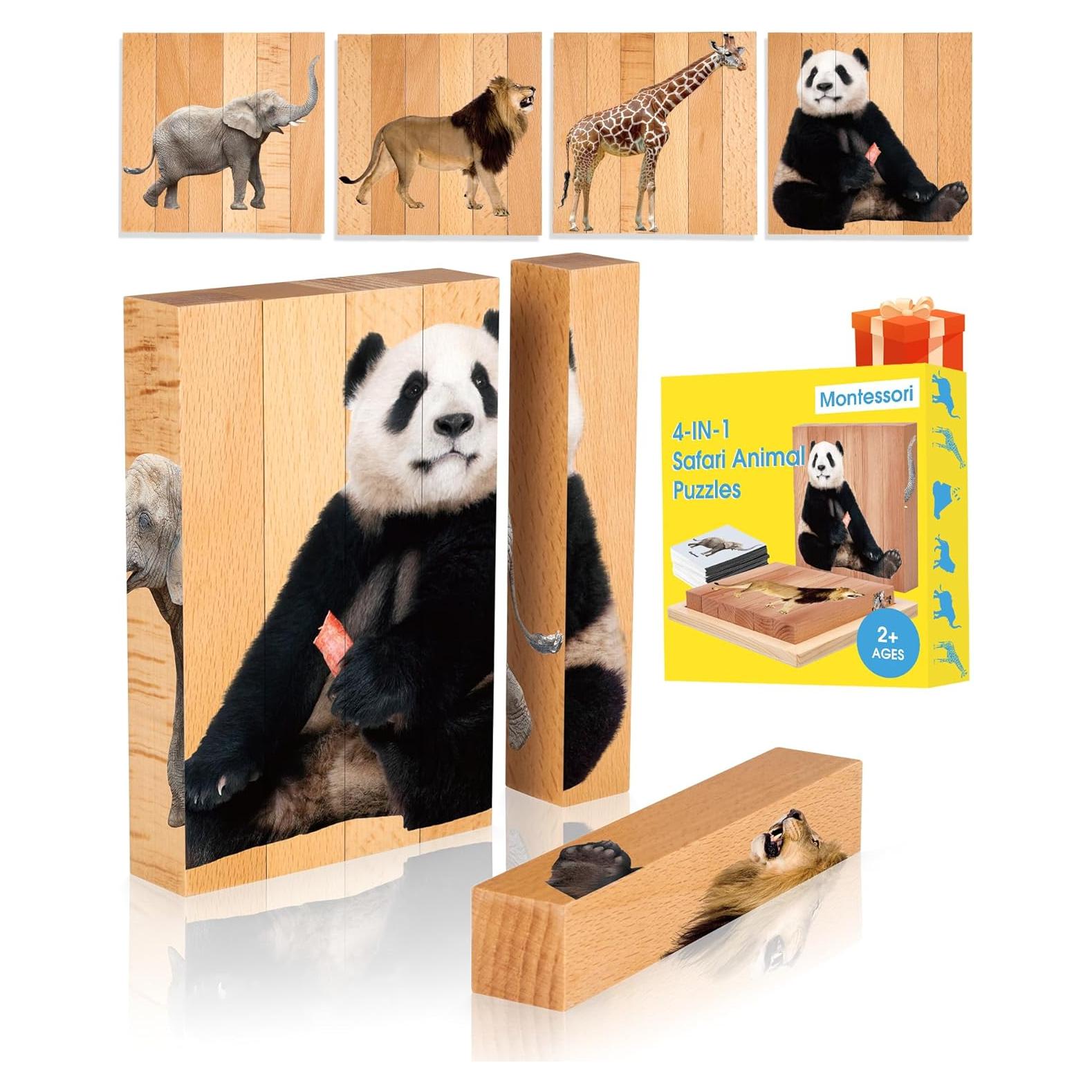 Rompecabezas Montessori de Madera Niceuare 4 en 1 Animales