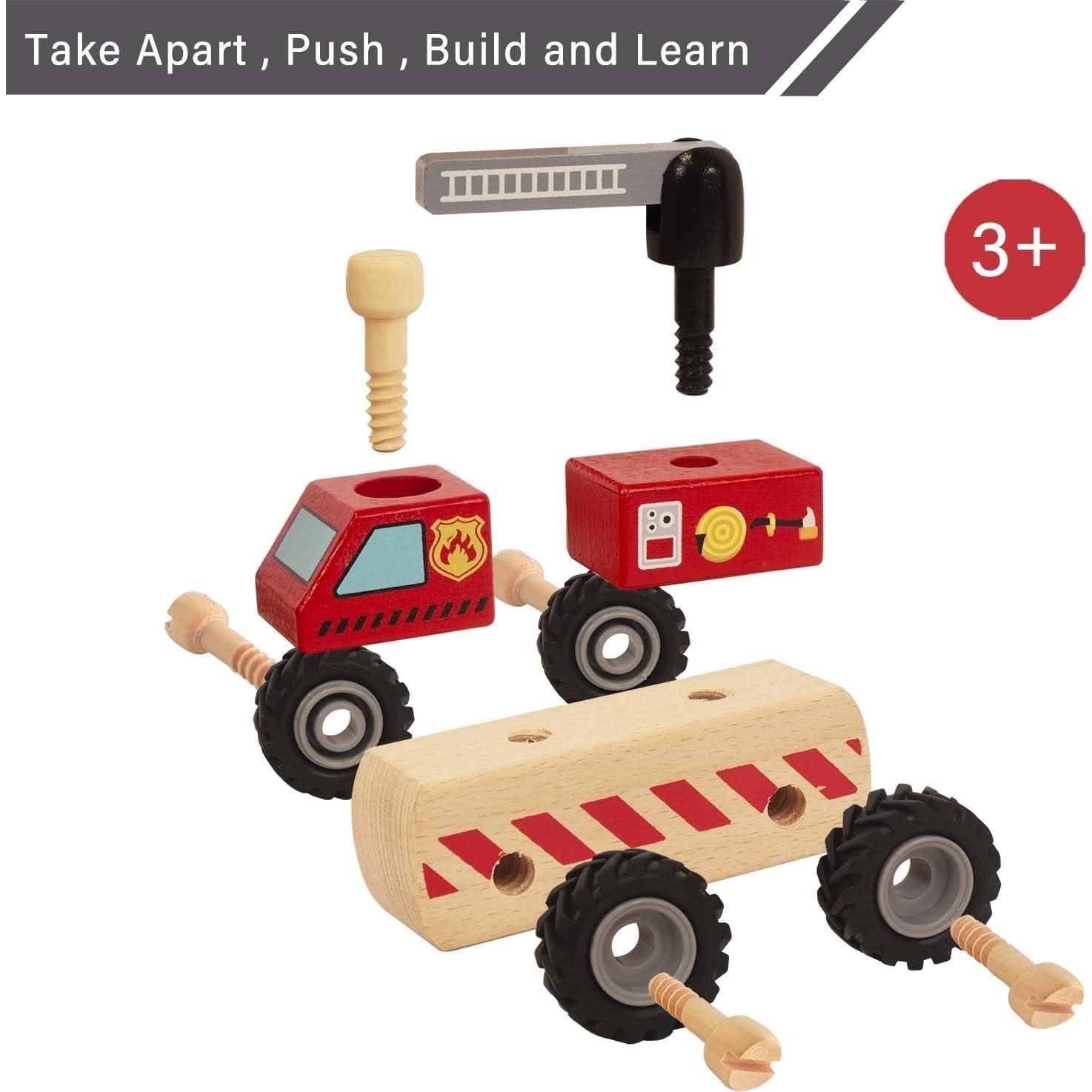 Juguetes de Construcción de Madera WoodenEdu - Grúas y Tractor