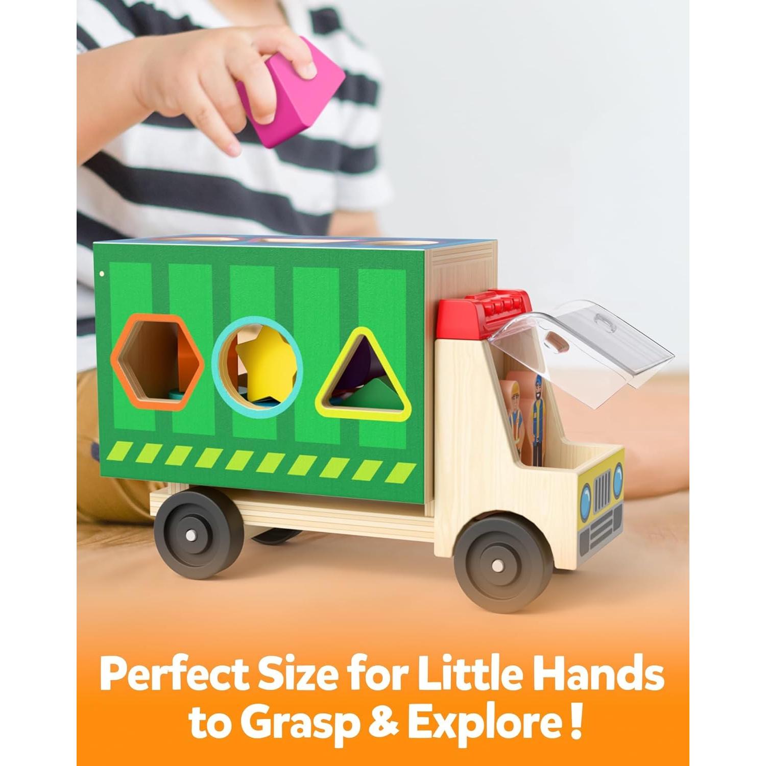 Camión de Clasificación de Formas Coogam - Juguete Educativo de Madera para Niños de 2 a 4 Años