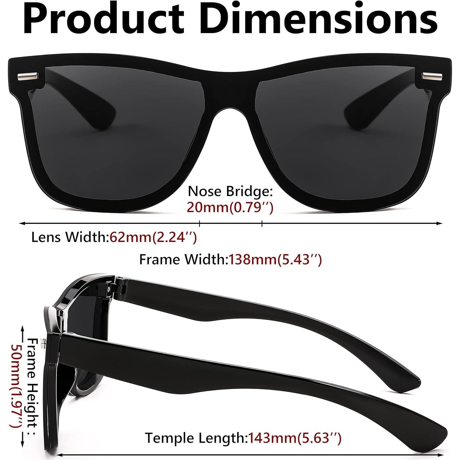 Gafas de Sol FEISEDY Espejadas Sin Montura 62mm UV400