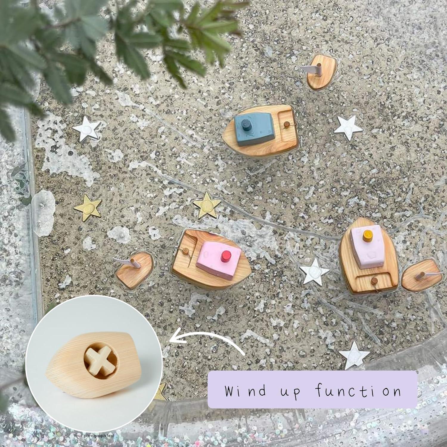 Barco de Juguete de Madera Kiko+ Ofune Rosa con Resorte