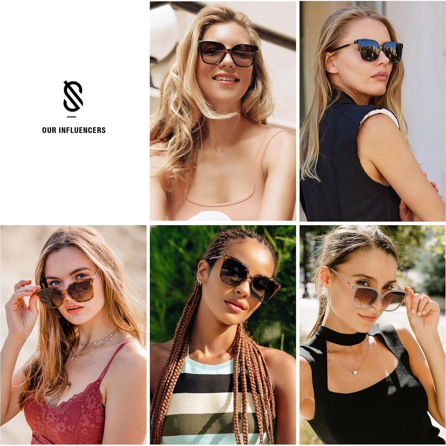 Gafas de sol cuadradas SOJOS con lentes UV400 para mujeres